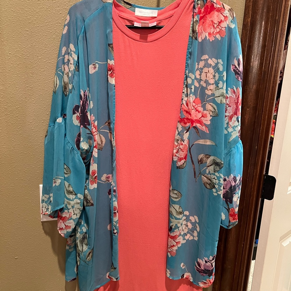 Medium Motherhood Maternity dress and kimono